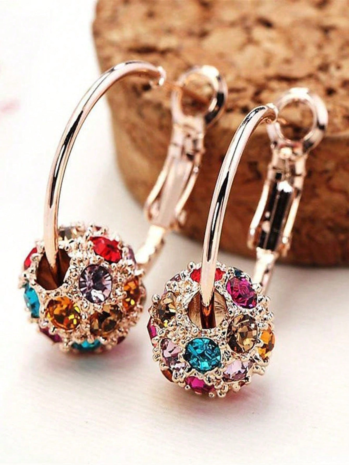 Women's Vintage Rhinestone Pearl Floral Stud Earrings