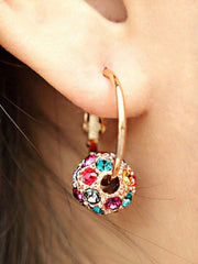 Women's Vintage Rhinestone Pearl Floral Stud Earrings