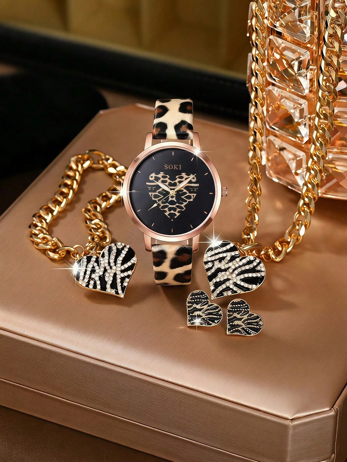 Women's Elegant Quartz Watch and Jewelry Set