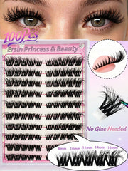 Women's Self-Adhesive Fluffy Cat Eye False Eyelash Cluster Set