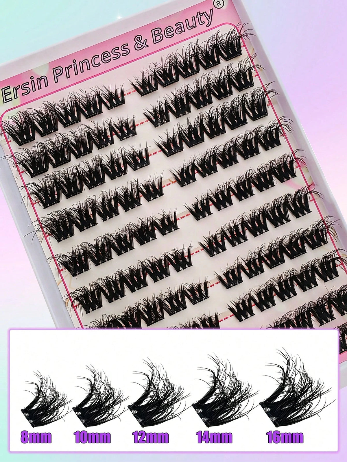 Women's Self-Adhesive Fluffy Cat Eye False Eyelash Cluster Set