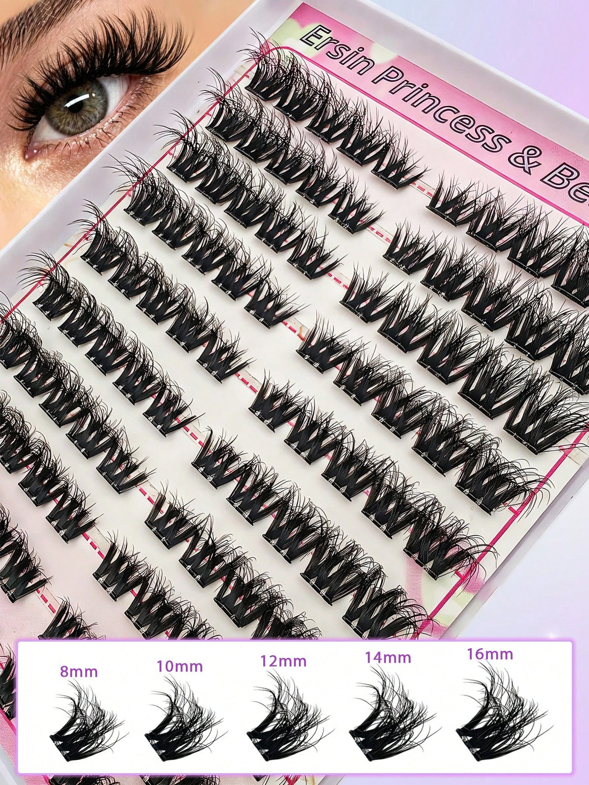Women's Self-Adhesive Fluffy Cat Eye False Eyelash Cluster Set