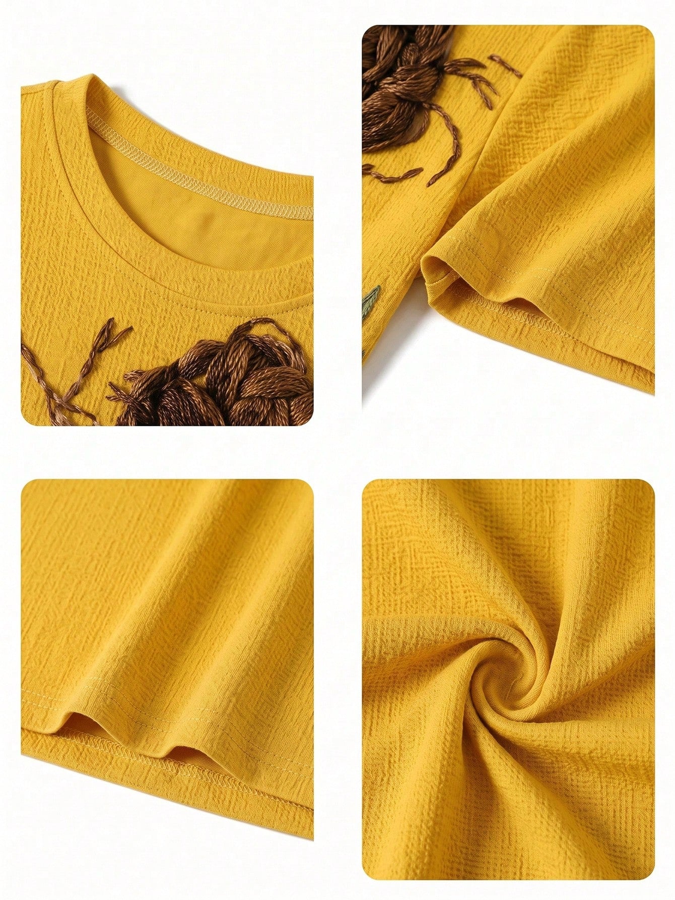 Women's Casual Reading Girl Graphic Print Round Neck Short Sleeve T-Shirt Yellow