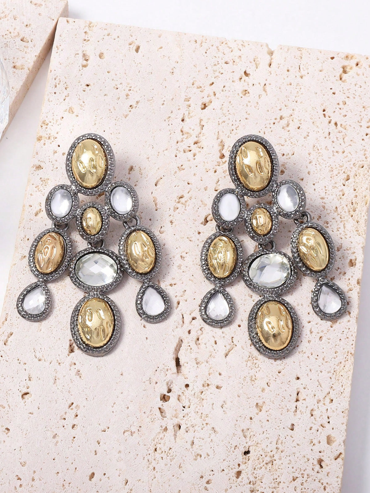 Women's Vintage Geometric Rhinestone Dangle Earring Set