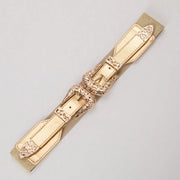 Women's Vintage Carved Hollow Out Double Buckle Elastic Waist Belt