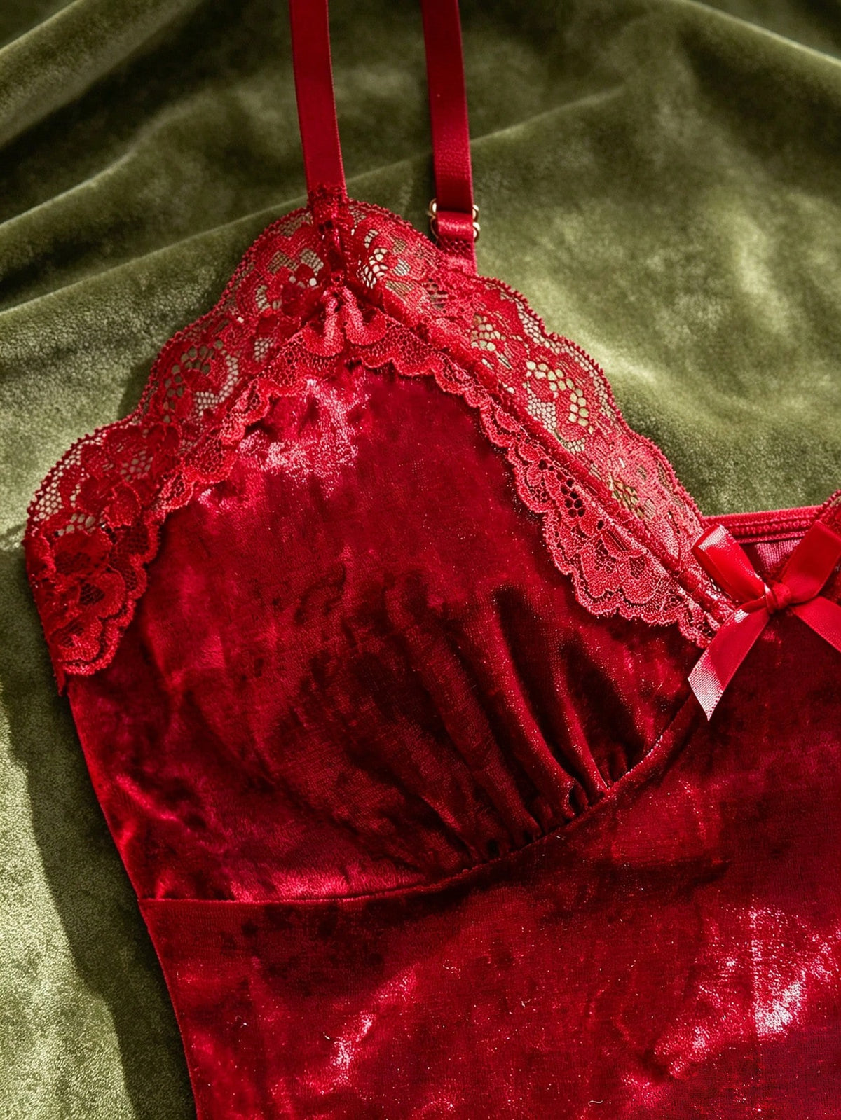 Women's Velvet V-Neck Cami Top and Shorts Pajama Set