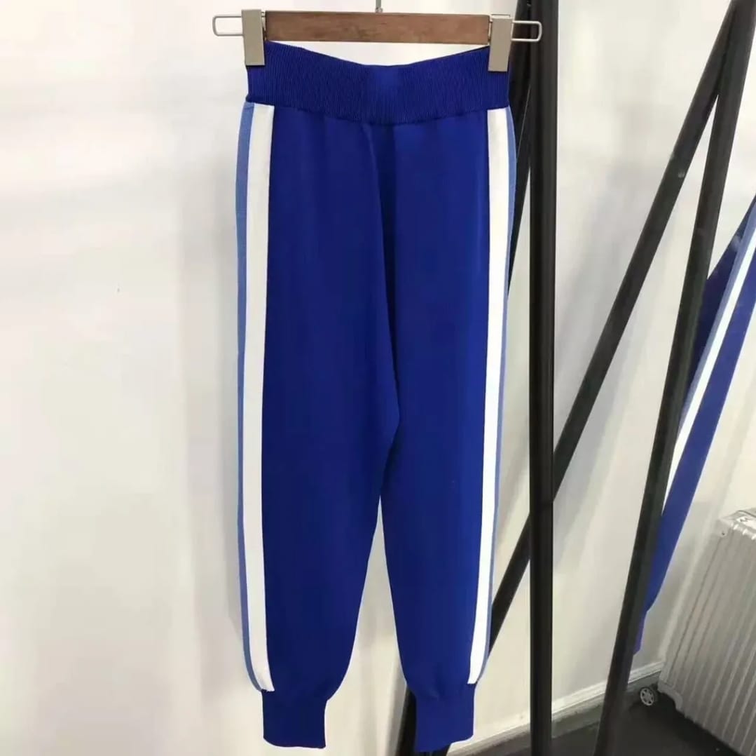 Pat Pat Blue Contrast Side Stripe Joggers, 11-12T +