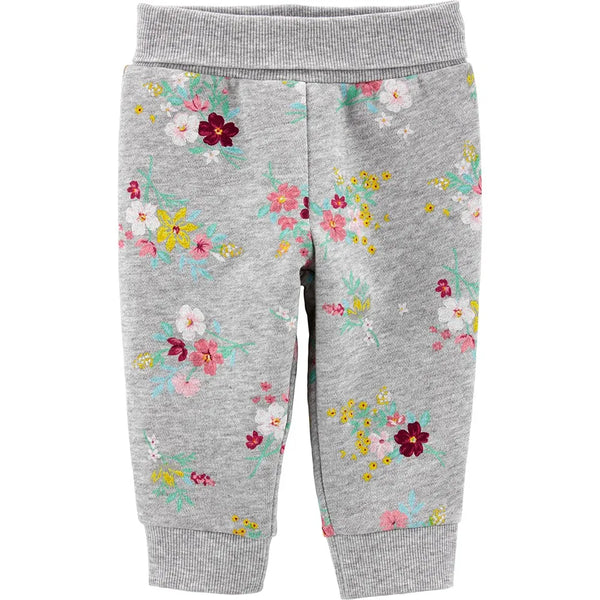 Carter's Floral Pull-On Fleece Pants - Baby Girl, 3M +