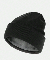 Shein Solid Thermal Lined Thick Knit Beanie Hat, Casual Pullover Cap -.