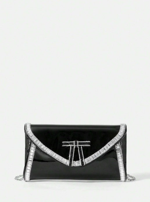 Shein Women's Hot Diamond Bow Decoration Clutch Bag -.