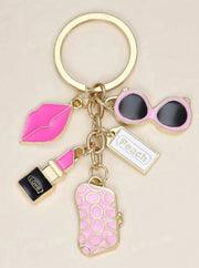 Shein 1pc Lipstick Keychain Charm, Elegant Keyring Bag Accessory >