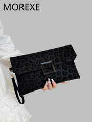 Shein Fashionable Leopard Print Small Square Bag Flap Cover Handbag>