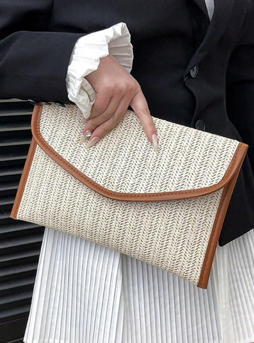 Shein New European & American Style Woven Clutch -.