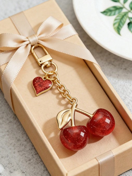 Shein Cherry Shaped Buckle Decor Keychain -.