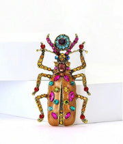 Shein Luxury Crystal Enamel Beetle Brooch Exquisite Insect Pin >