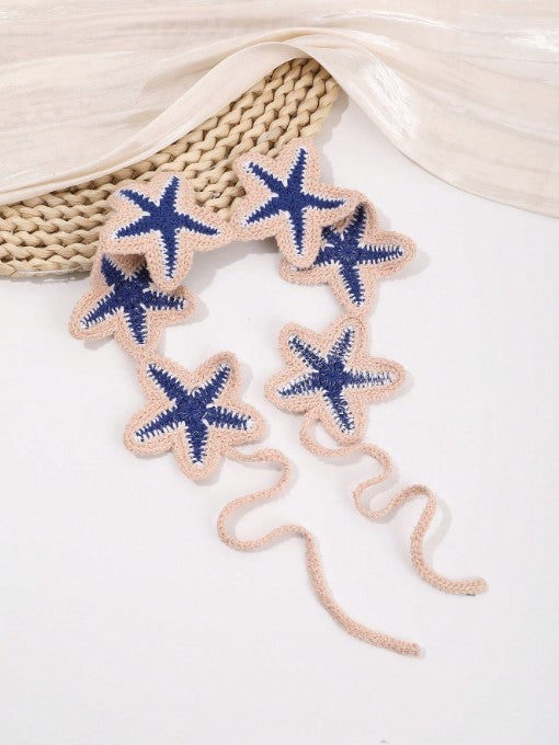 Shein 1pc Bohemian Style Ocean Element Starfish Knitted Headband Elegant Hair Accessory >