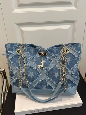 Shein Large Capacity Crocodile Embossed Women Shoulder Tote Bag >