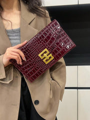 Shein 1pc Minimalist Solid Color Chic Faux Stone Texture Clutch Bag -.