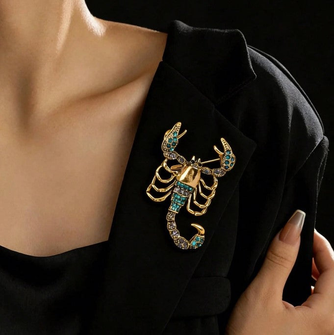 Shein 1pc Vintage Rhinestone Scorpion Brooch