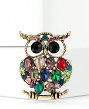 Shein Luxury Rhinestone Owl Brooch Bird Animal>