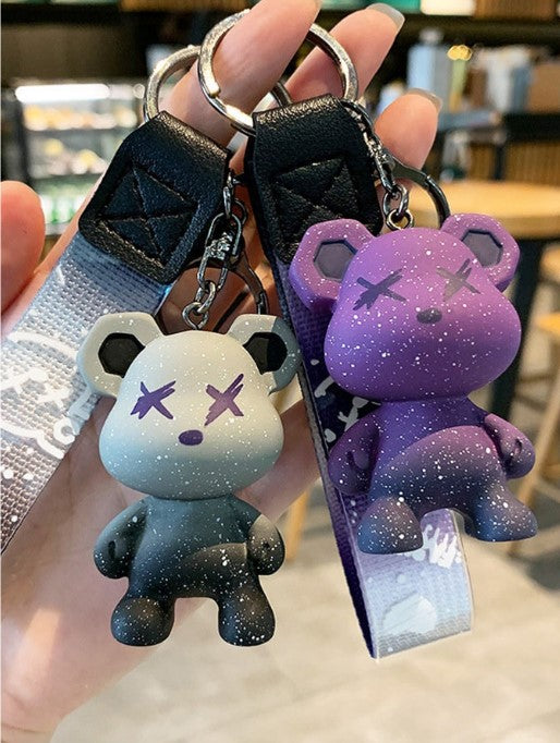 Shein Cute 2pcs/Set Women's Gradient Color Doll & Car Keychain -.