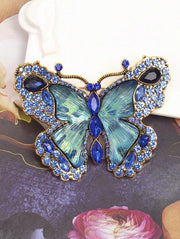 Shein 1pc Retro Crystal Butterfly Brooch Suitable for Daily Wear >
