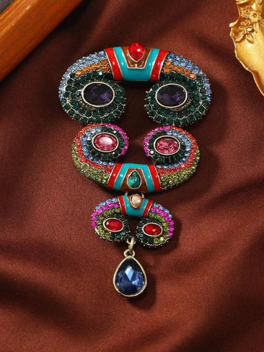 Shein Rhinestone Vintage Style Middle Brooch>