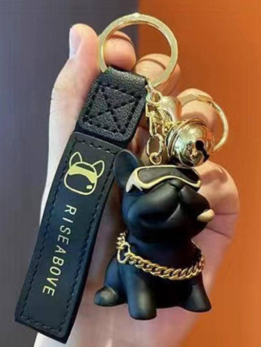 Shein 1pc Fashionable Bulldog Keychain & Unique Small Dog Design Key Chain -.