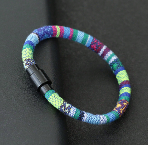 Bracelet For Men 6mm Bohemain Farbic Bracelet Black Bangle For Wristband Jewelry