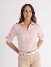 U.S. Polo Long Sleeve Half Placket Gingham Shirt, XS +