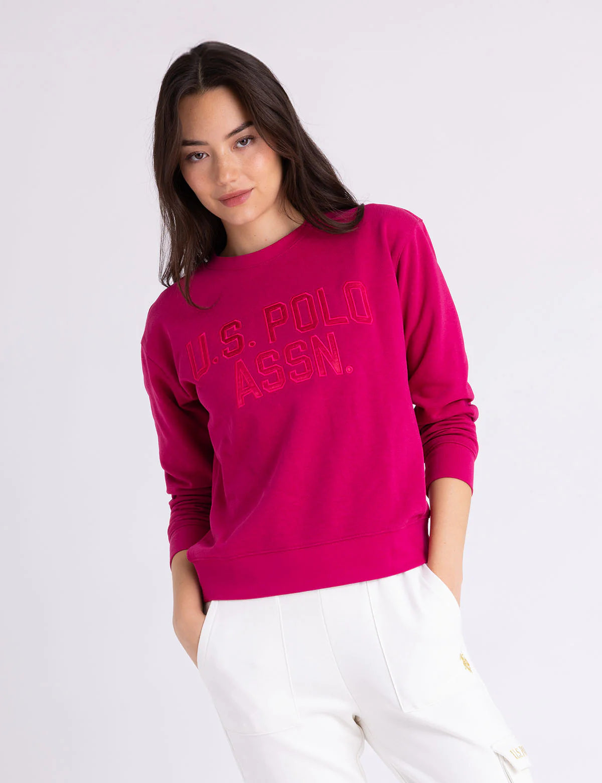 U.S. Polo Sateen Applique Graphic Crew Popover -.