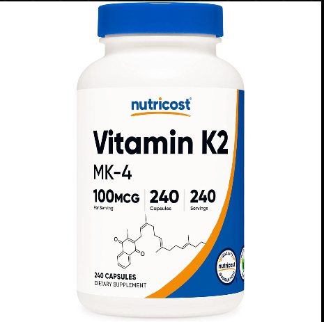 226 Nutricost Vitamin K2 (MK4) 240 Capsules (100mcg) - Gluten Free and Non-GMO