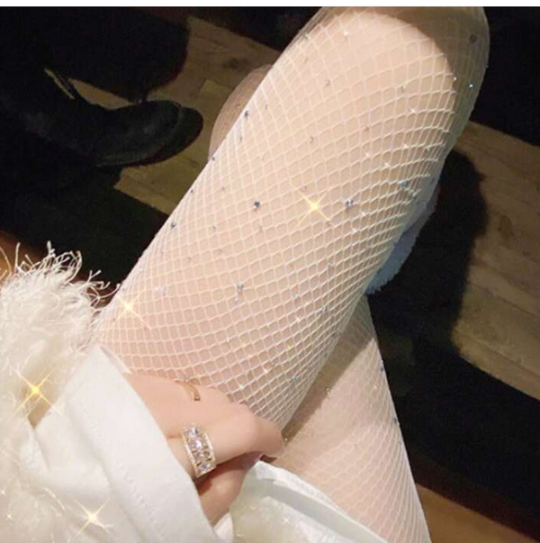 Shein 1pair Women Rhinestone Decor Fashion Tights +