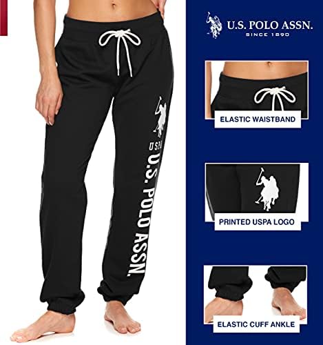 U.S. Polo Women's Printed French Terry Boyfriend Jogger Sweatpants, L +