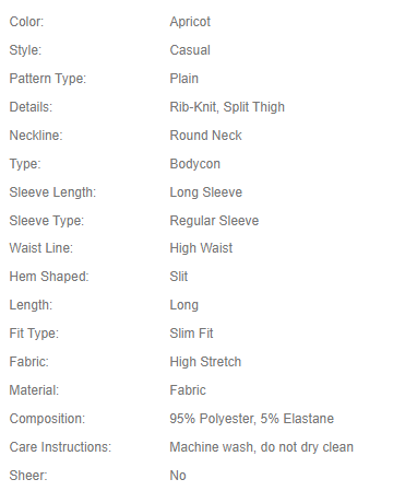 Shein Solid Split Thigh Bodycon Dress>