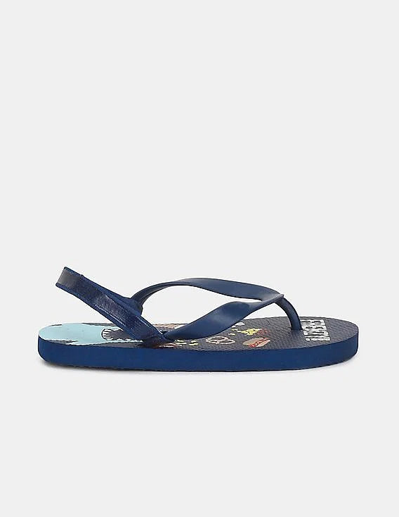 Ch. Place Boys Blue Feeding Frenzy!!' Shark Flip Flop, Size: 4-5  +