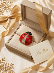Shein Luxury Crystal Studded Ladybug Brooch Insect Pin
