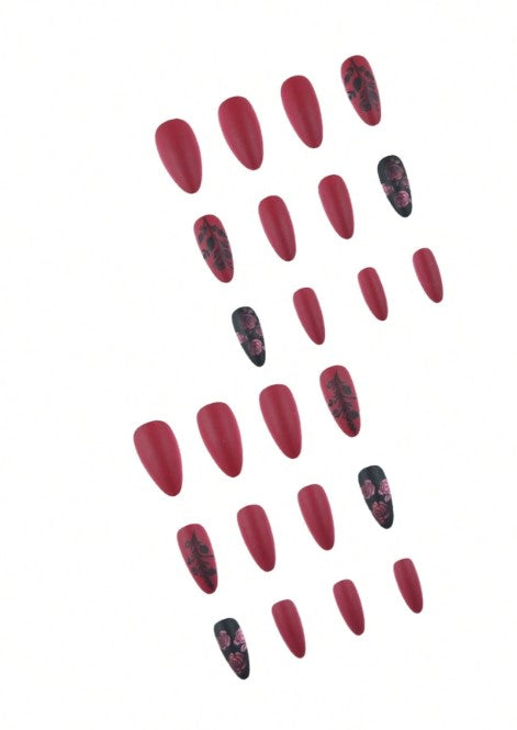 Shein 24pcs White French Tip Press-on Nails - Simple Heart Decor Short Square>