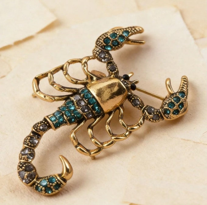 Shein 1pc Vintage Rhinestone Scorpion Brooch