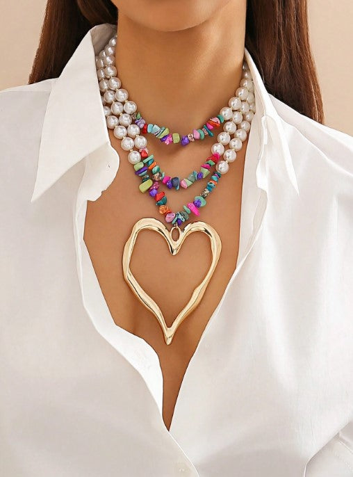 Shein 1pc Bohemian Vintage Multilayer Necklace>