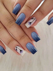 Shein 24pcs Medium Square Solid Color Full Cover Press-On Nails>