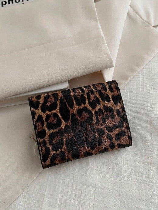 Shein 1pc PU Leather Folding Compact Wallet -.