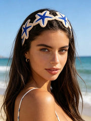 Shein 1pc Bohemian Style Ocean Element Starfish Knitted Headband Elegant Hair Accessory >