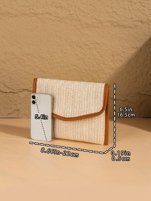 Shein New European & American Style Woven Clutch -.