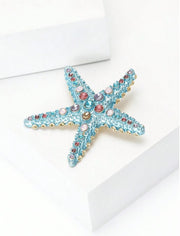 Shein Rhinestone Starfish Brooch>