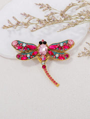 Shein Juran 1pc Elegant Purple Rhinestone Dragonfly Brooch>