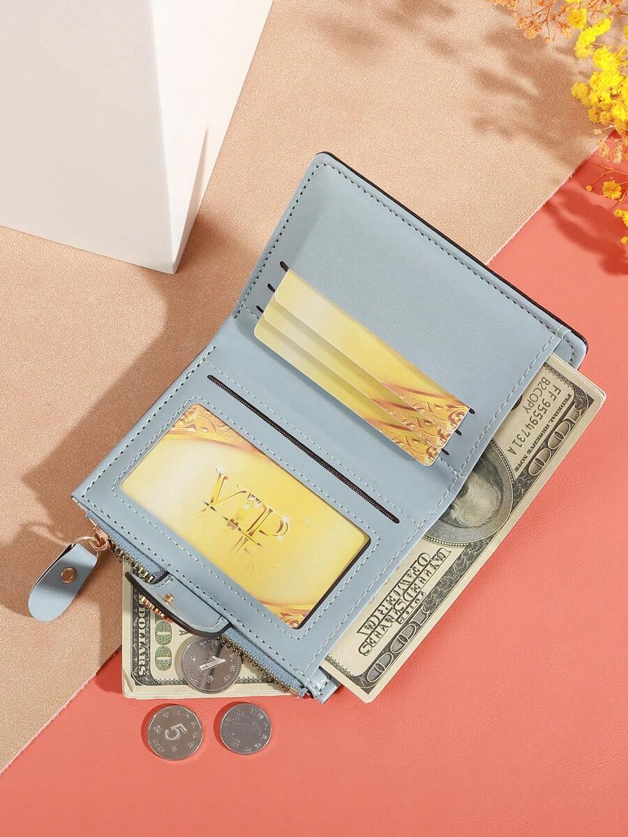 Shein 1pc Floral Design, Snap Closure, Ideal For Cards And Coins Wallet -.