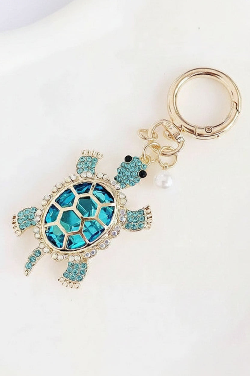 Shein Creative Creative Rhinestone Ocean Turtle Keychain >