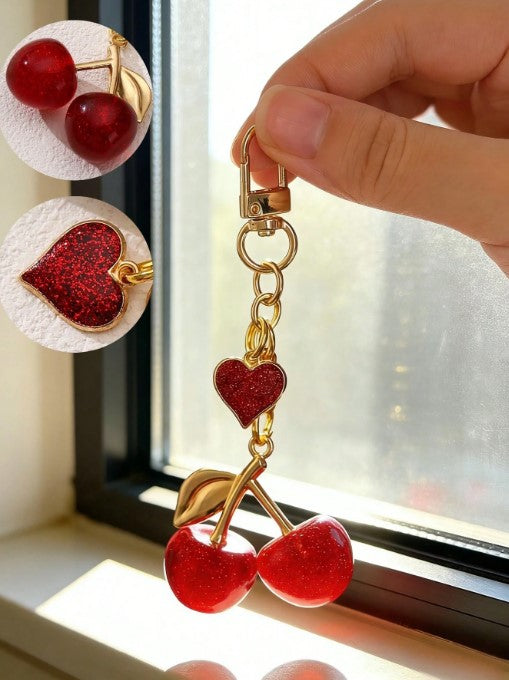 Shein Cherry Shaped Buckle Decor Keychain -.