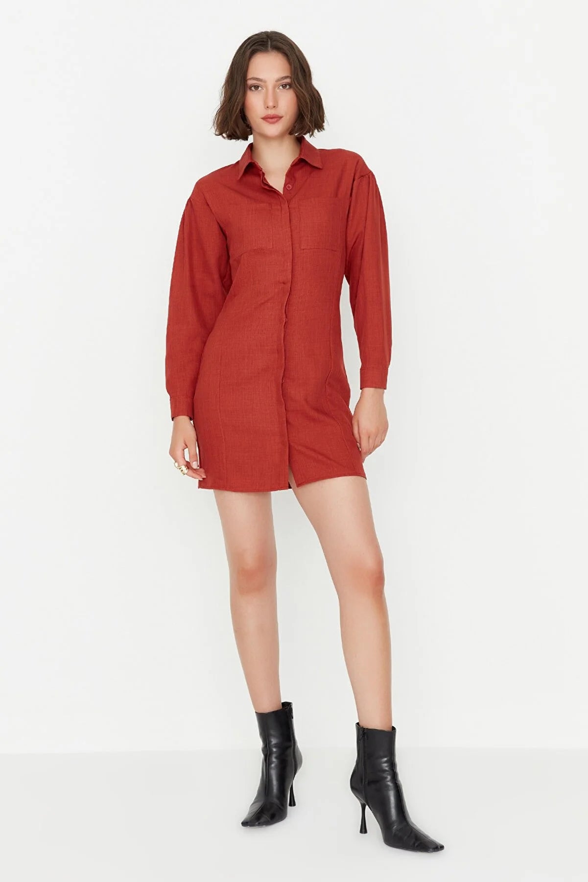 TRENDYOLMİLLA Tile Shirt Dress, L +
